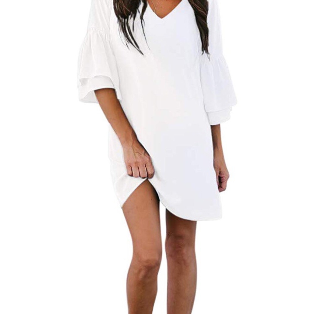 NEW V Neck Bell sleeve mini dress